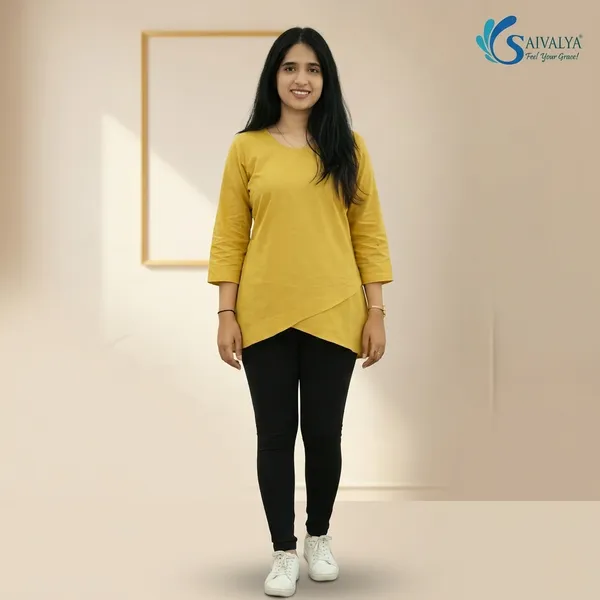 Mustard_Yellow_Pure_Cotton_Premium_Tunic_Top_For_Women