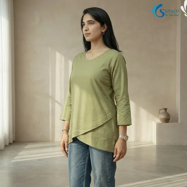 Mustard_Yellow_And_Green_Pure_Cotton_Premium_Tunic_Top_For_Women__(Pack_Of_2)