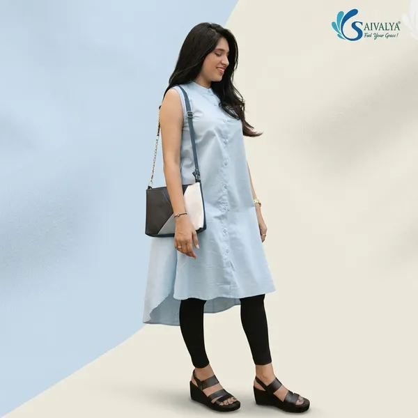 Sky_Blue_Pure_Cotton_Premium_Dress_For_Women