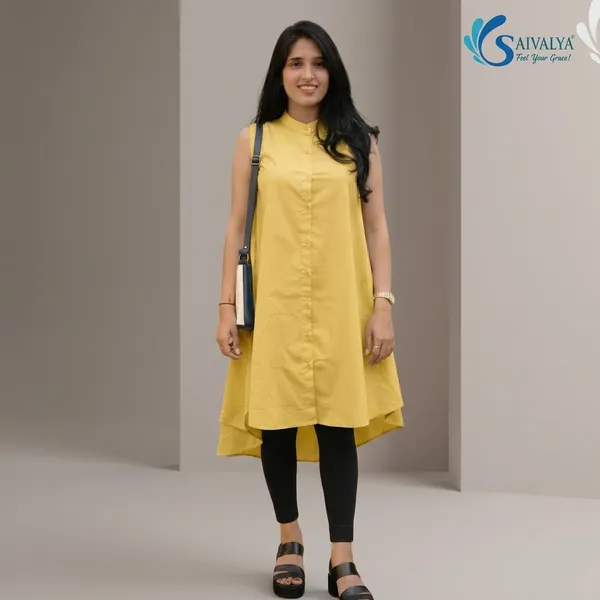 Mustard_Yellow_Pure_Cotton_Premium_Kurta_For_Women