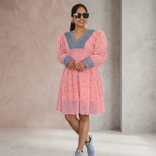 Pink_Printed_Georgette_Premium_Dress_For_Women