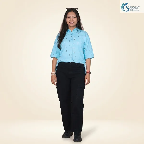 Sky_Blue_Seersucker_Cotton_Premium_Shirt_For_Women