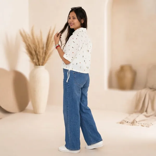 Ivory_Seersucker_Cotton_Premium_Shirt_For_Women