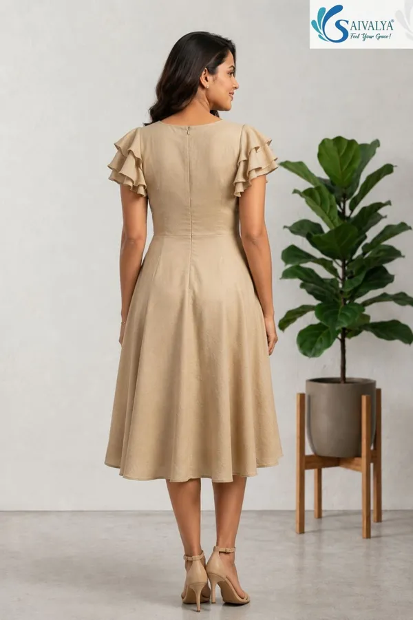 Beige_Crushed_Synthetic_Premium_Dress_For_Women