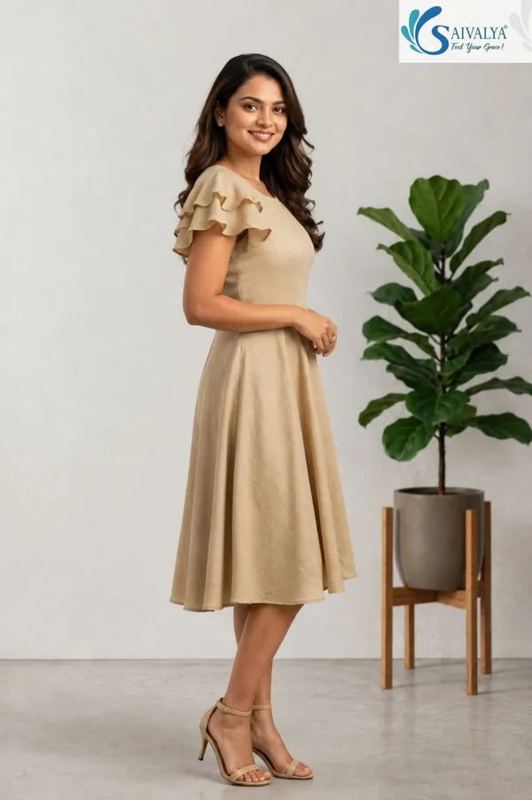 Beige_Crushed_Synthetic_Premium_Dress_For_Women