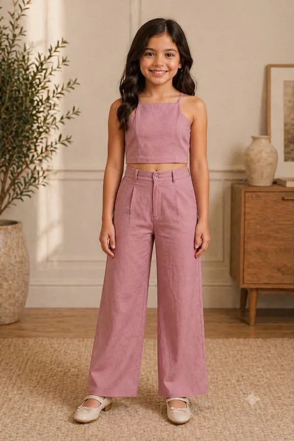 Dusty_Pink_Cotton_Satin_Co_Ord_Set_(Crop_Top_And_Palazzo_Pants)_For_Girls