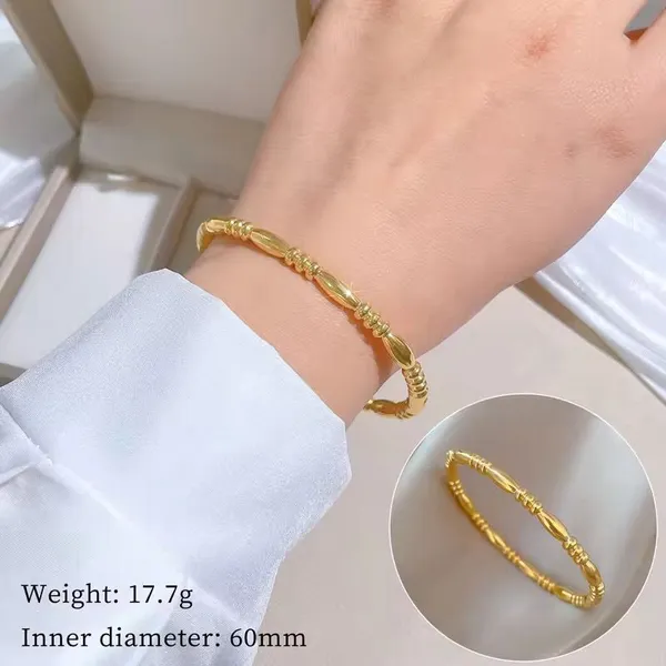 Golden_Stainless_Steel_Round_Bamboo_Wrist_Bracelet_For_Women