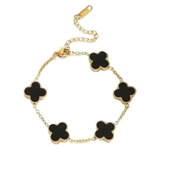 Black_Stainless_Steel_Stylish_Good_Luck_Charm_Bracelet_For_Women