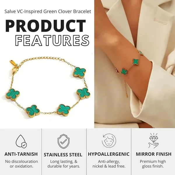 Green_Stainless_Steel_Stylish_Good_Luck_Charm_Bracelet_For_Women