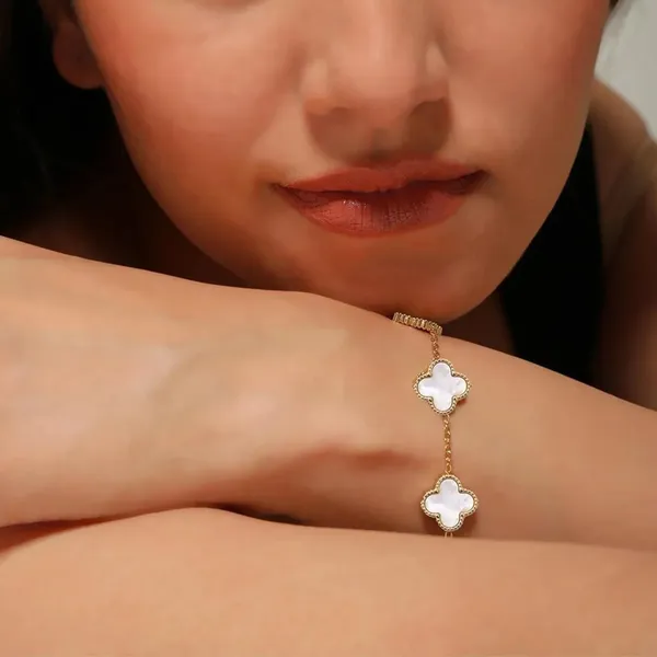 White_Stainless_Steel_Stylish_Good_Luck_Charm_Bracelet_For_Women