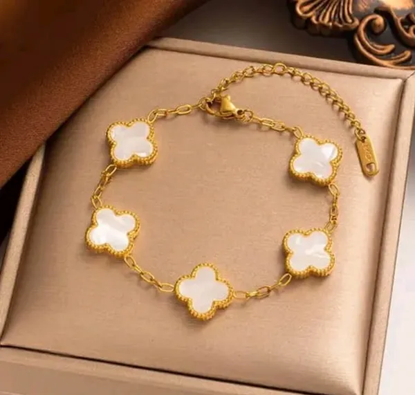 White_Stainless_Steel_Stylish_Good_Luck_Charm_Bracelet_For_Women