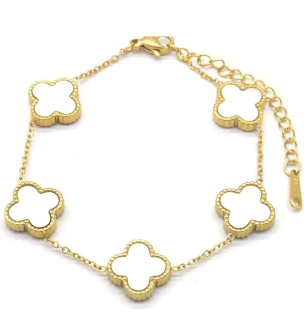 White_Stainless_Steel_Stylish_Good_Luck_Charm_Bracelet_For_Women