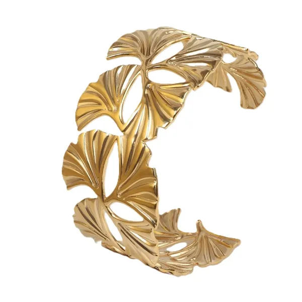 Golden_Stainless_Steel_Floral_Leaf_Cuff_Cuff_Kada_For_Women