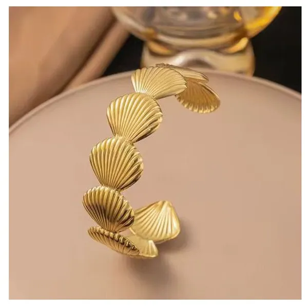 Golden_Stainless_Steel_Open_Cuff_Bracelet_For_Women