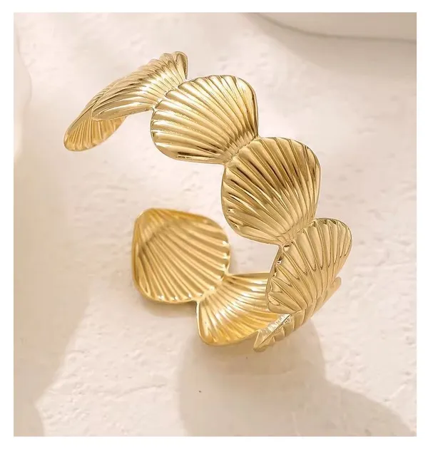 Golden_Stainless_Steel_Open_Cuff_Bracelet_For_Women