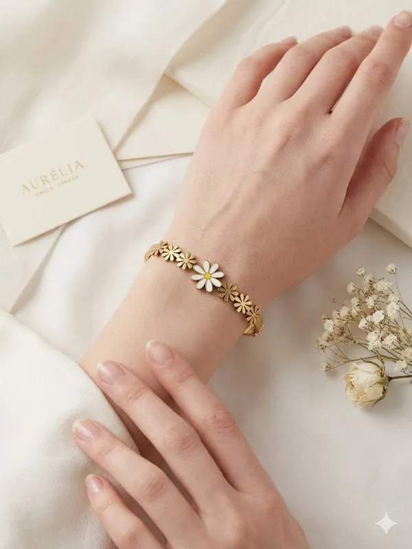 Gold-Toned_Daisy_Flower_Bracelet_for_Women
