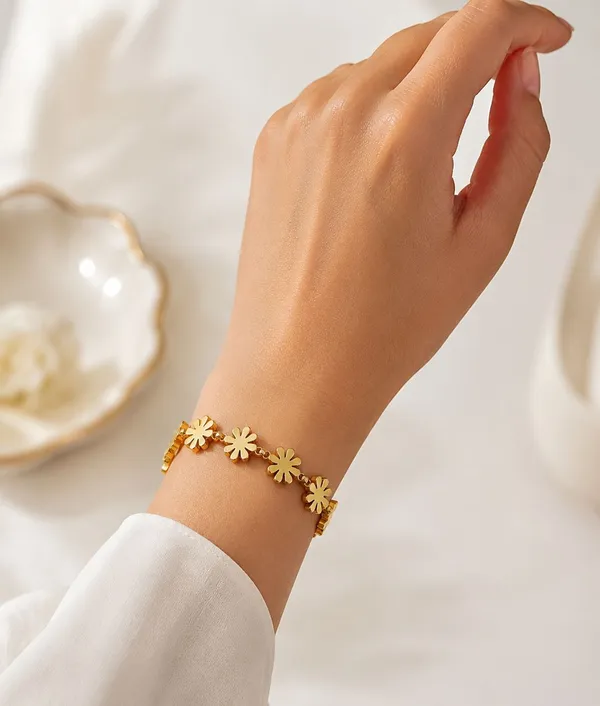 Gold-Toned_Floral_Charm_Bracelet_for_Women