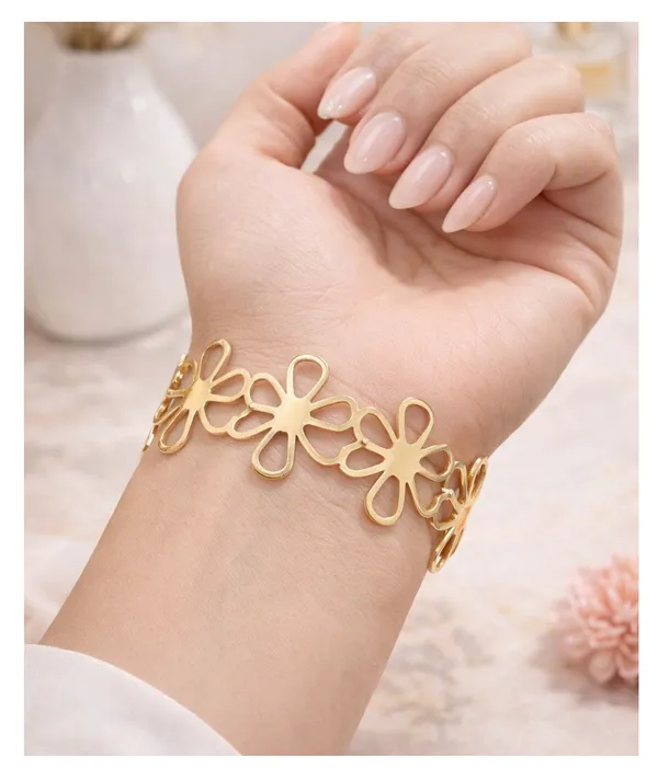 Golden_Stainless_Steel_Cutout_Floral_Cuff_Kada_For_Women