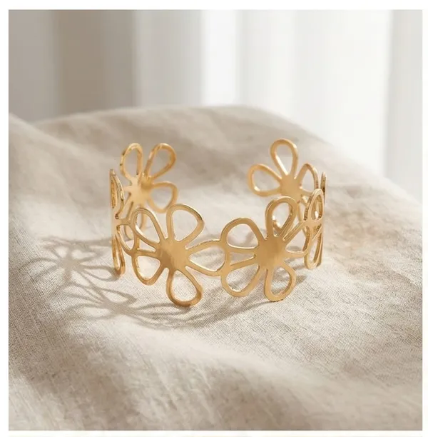 Golden_Stainless_Steel_Cutout_Floral_Cuff_Kada_For_Women