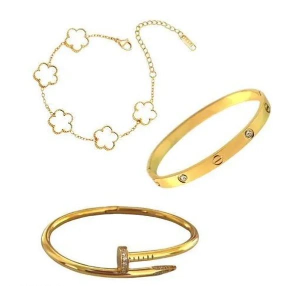 Luxury_Clove_Charm_Bracelet_&_Bangle_Set_for_Women