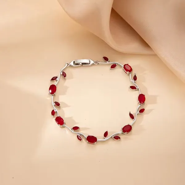 Azure_Vine_Anti-Tarnish_Maroon_Bracelet