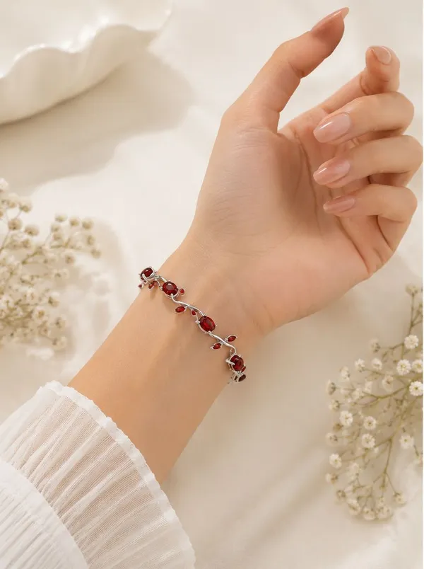 Azure_Vine_Anti-Tarnish_Maroon_Bracelet