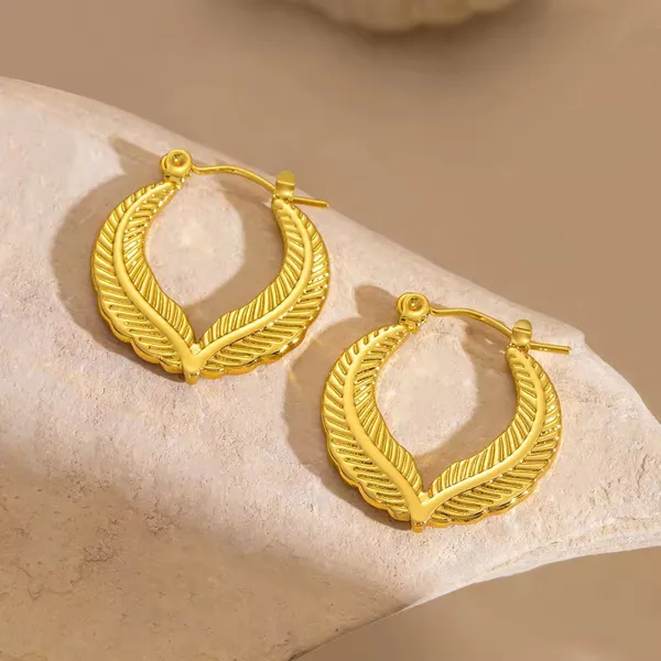 Golden_Leaf_Anti-Tarnish_Hoop_Earrings