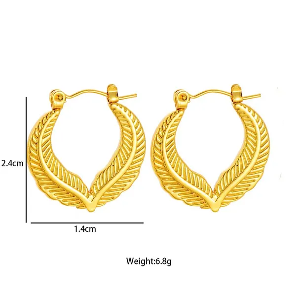 Golden_Leaf_Anti-Tarnish_Hoop_Earrings