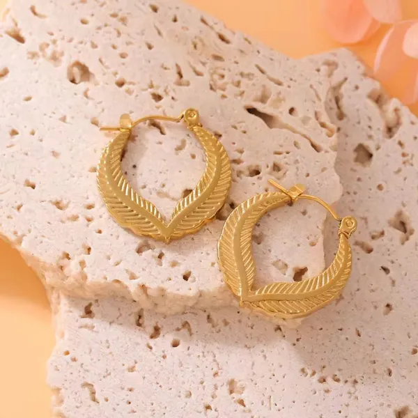 Golden_Leaf_Anti-Tarnish_Hoop_Earrings