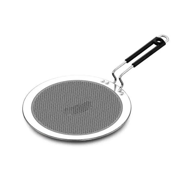 ARIHANT_PRODUCT_Tri_Ply_Stainless_Steel_Roti_Tawa_with_Honeycomb_Nonstick_Pattern,_4_mm_Thickness,_Stick_Resistant_Coating,_Gas_Stove_&_Induction_Compatible,_Durable_Silver_Finish