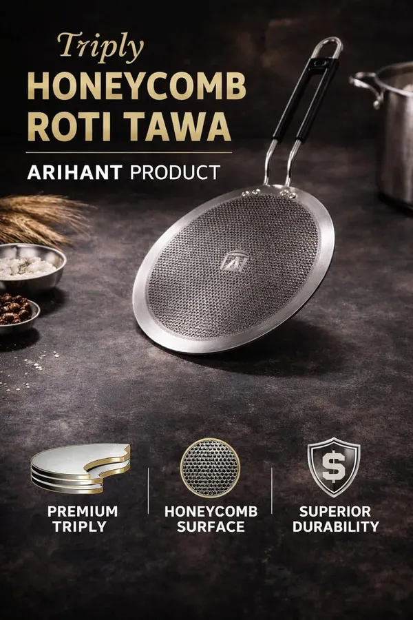 Silver_Stainless_Steel_Tri_Ply_4_Mm_Thick_Honeycomb_Nonstick_26_Cm_Roti_Tawa