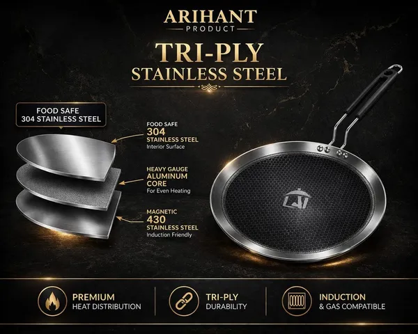 Silver_Stainless_Steel_Tri_Ply_Heavy_Gauge_14_Cm_Tadka_Tempering_Pan_And_Silver_Stainless_Steel_Tri_Ply_4_Mm_Thick_Honeycomb_Nonstick_26_Cm_Roti_Tawa_Combo_Pack_Of_2