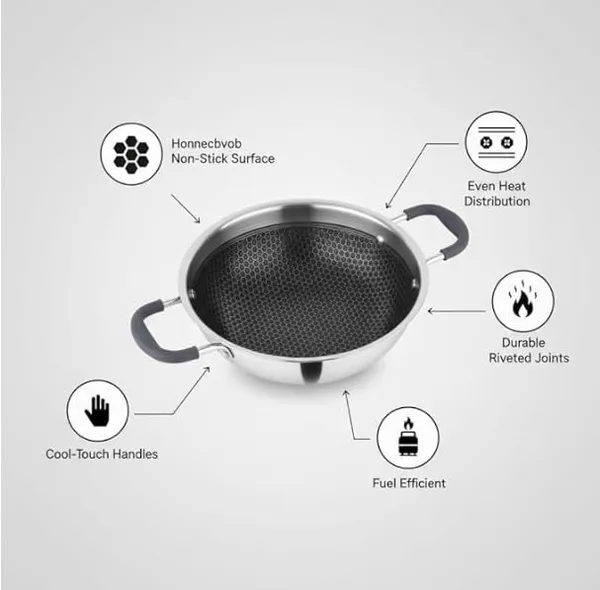 Silver_Stainless_Steel_Tri_Ply_Honeycomb_Nonstick_Dual_Handle_Kadai
