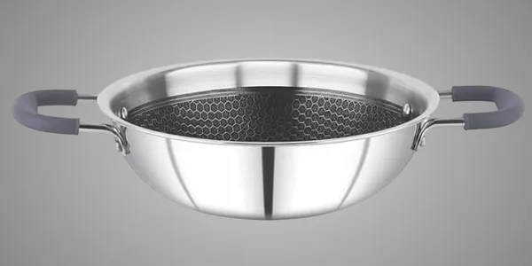 Silver_Stainless_Steel_Tri_Ply_Honeycomb_Nonstick_Dual_Handle_Kadai