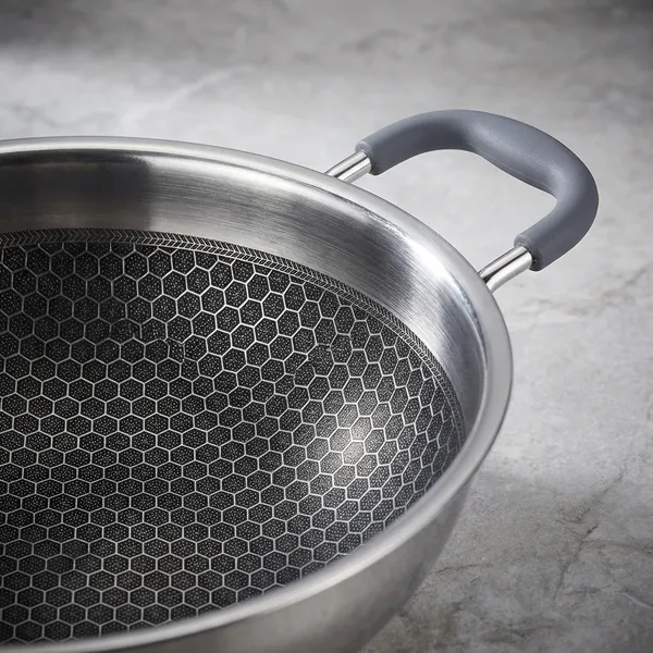 Silver_Stainless_Steel_Tri_Ply_Honeycomb_Nonstick_Dual_Handle_Kadai