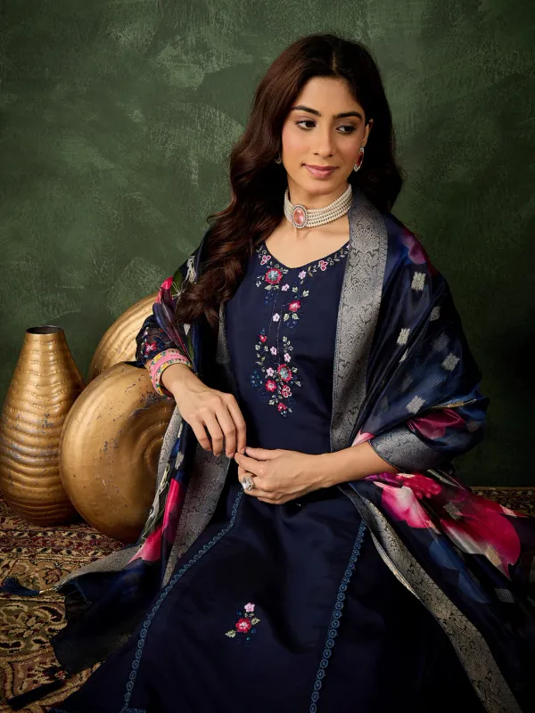 Floral_Embroidered_Silk_Round_Neck_Kurta_Trouser_&_Dupatta_Set