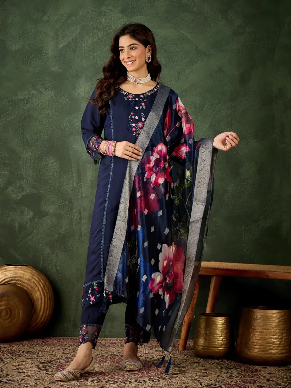 Floral_Embroidered_Silk_Round_Neck_Kurta_Trouser_&_Dupatta_Set