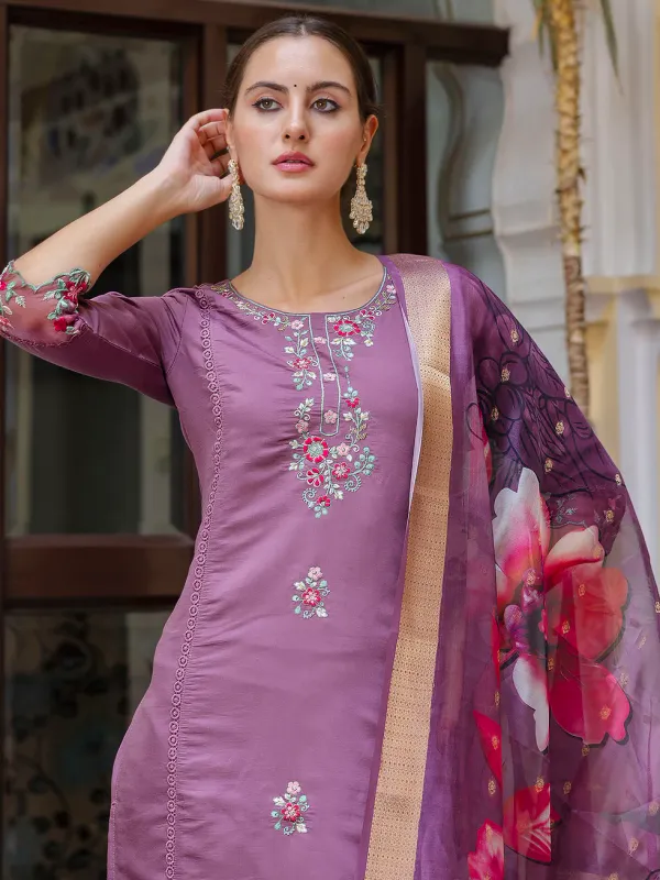 Floral_Embroidered_Silk_Round_Neck_Kurta_Trouser_&_Dupatta_Set