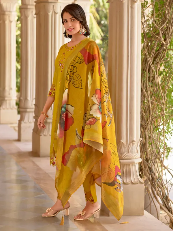 Floral_Embroidered_Silk_Round_Neck_Kurta_Trouser_&_Dupatta_Set