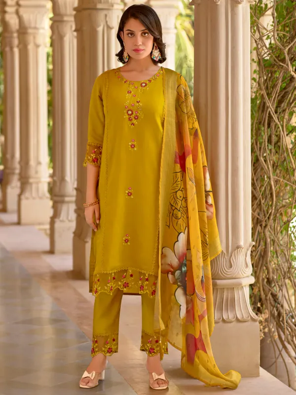 Floral_Embroidered_Silk_Round_Neck_Kurta_Trouser_&_Dupatta_Set
