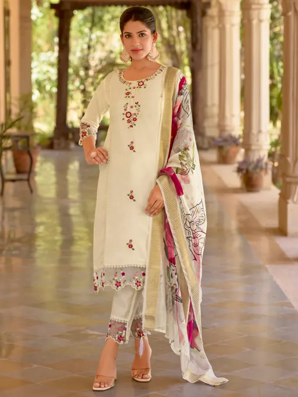 Floral_Embroidered_Silk_Round_Neck_Kurta_Trouser_&_Dupatta_Set