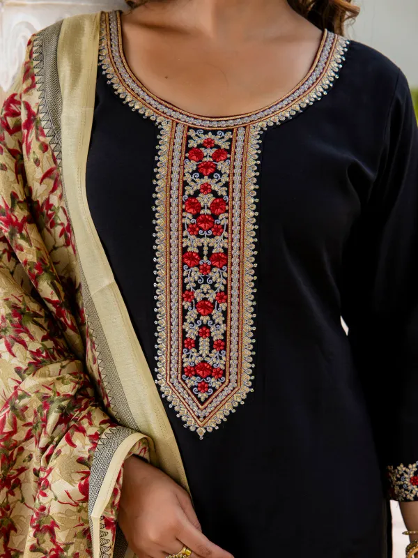 Floral_Embroidered_Silk_Round_Neck_Kurta_Trouser_&_Dupatta_Set