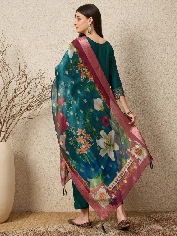 Floral_Embroidered_Silk_Round_Neck_Kurta_Trouser_&_Dupatta_Set