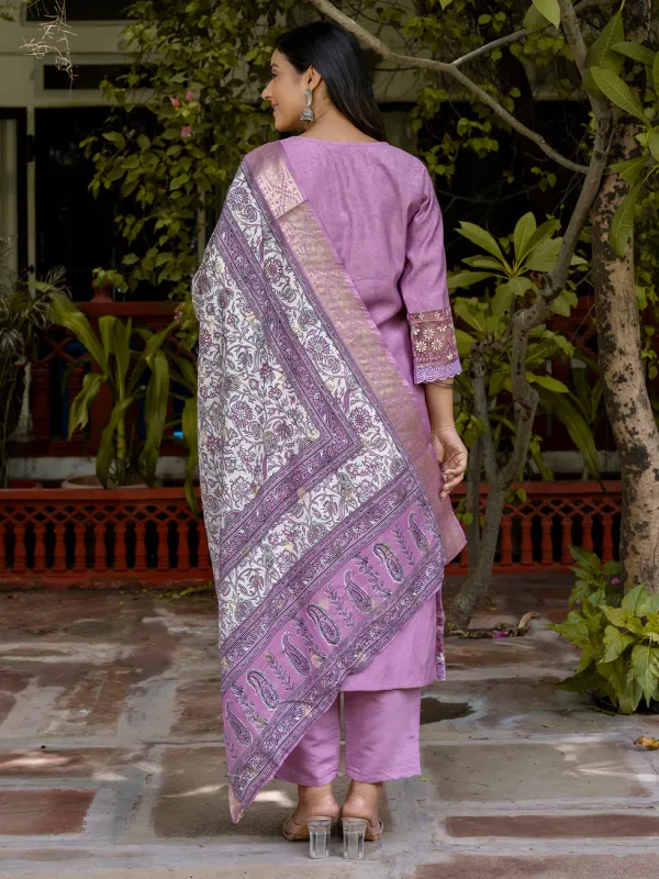 Floral_Embroidered_Silk_Blend_Round_Neck_Kurta_Trouser_&_Dupatta_Set