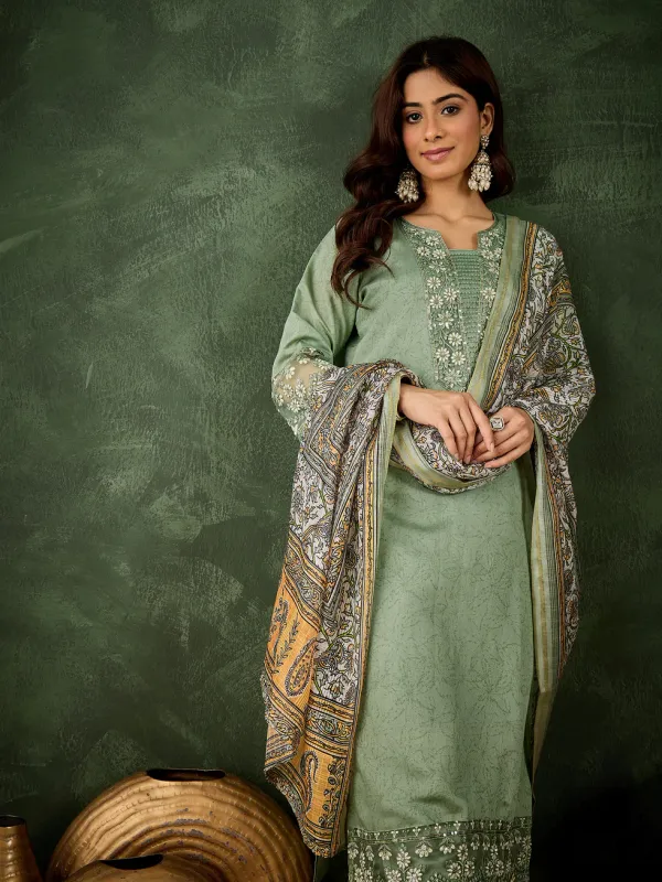 Floral_Embroidered_Silk_Blend_Round_Neck_Kurta_Trouser_&_Dupatta_Set