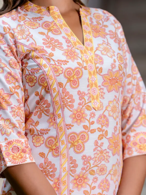 Floral_Printed_Pure_Cotton_V_Neck_Kurta_Trouser_And_Dupatta_Set