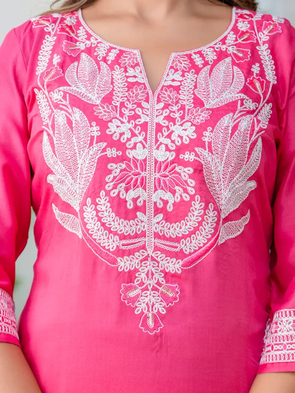 Floral_Embroidered_Silk_Round_Neck_Kurta_Trouser_&_Dupatta_Set