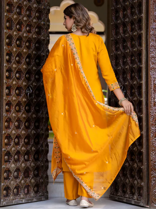 Floral_Embroidered_Silk_Round_Neck_Kurta_Trouser_&_Dupatta_Set