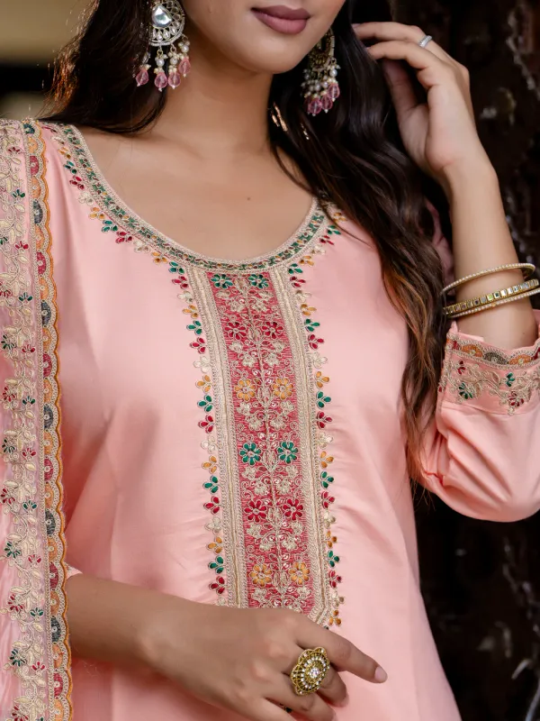 Floral_Embroidered_Silk_Round_Neck_Kurta_Trouser_&_Dupatta_Set