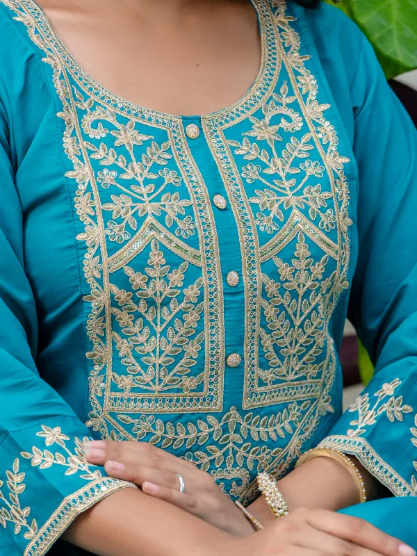 Floral_Embroidered_Silk_Round_Neck_Kurta_Trouser_&_Dupatta_Set